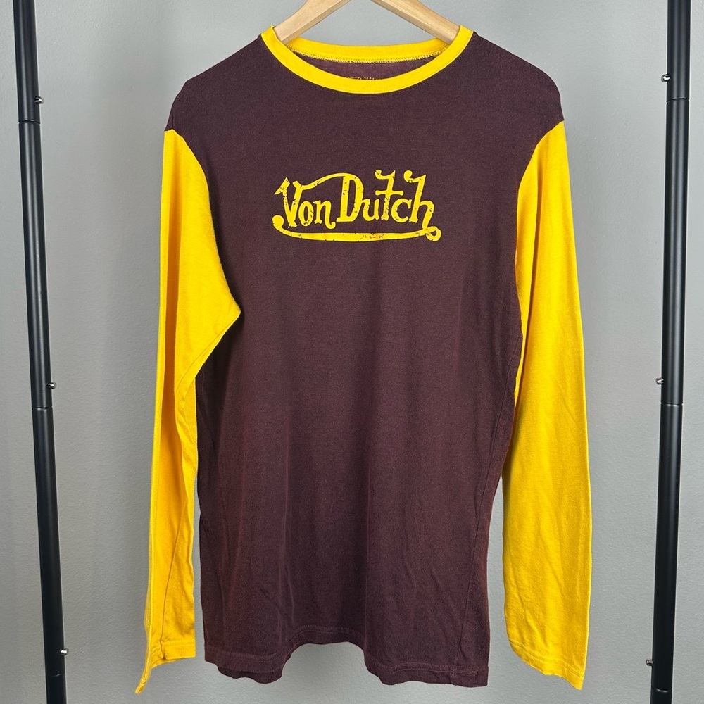 Vintage Von Dutch Long Sleeve Shirt Mens Medium Winged Flying Eyeball Logo Y2K